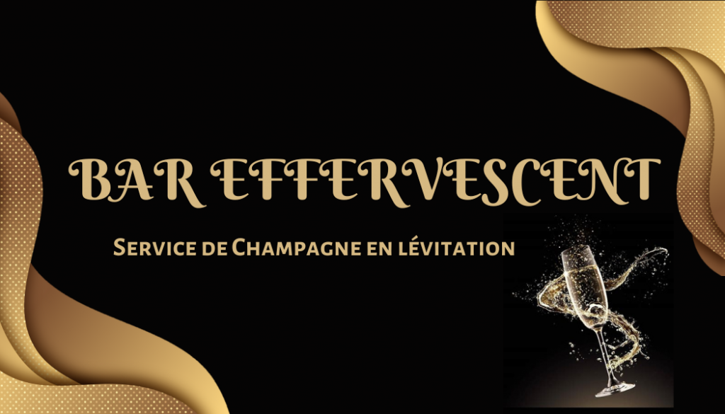 Service de boisson pétillante en lévitation, animation de bar, évènement, soirée privé