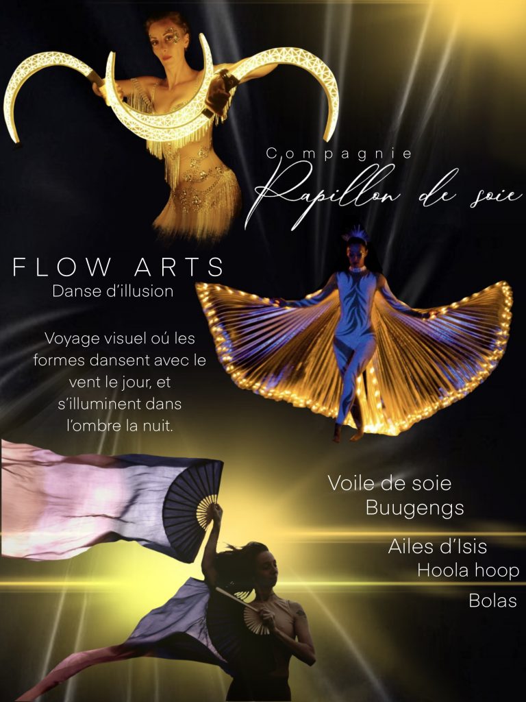 Danse fan veils, voiles, leds, lumineux, ailes d'Isis, buggengs, Bollas